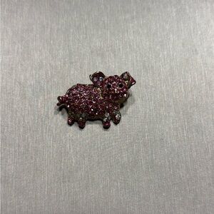 Pink crystal pig pin